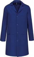James & Nicholson Pracovní plášť unisex střih 100% bavlna rypsový kepr Kariban, Velikost L, Barva Královská modrá