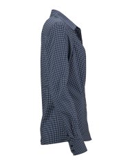 James & Nicholson Dámská smart košile tečkovaná s kontrastem dlouhý rukáv popelín, Velikost S, Barva Tmavě modrá Navy