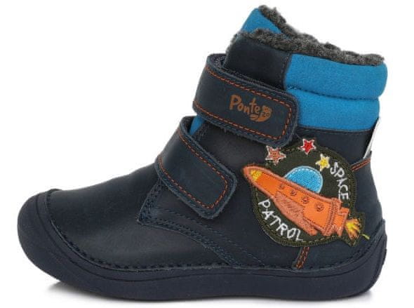 Ponte 20 chlapecká kožená zimní kotníčková obuv PV121-DA03-1-437OBT 31 tmavě modrá