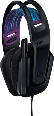 Logitech G335, černá (981-000978) profesionální herní sluchátka, sklápěcí mikrofon discord, drátová, PC, konzole, telefon, hudba, hry