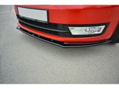 Maxton Design spoiler pod přední nárazník ver.2 pro Škoda Rapid, černý lesklý plast ABS