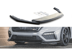 Maxton Design spoiler pod přední nárazník ver.4 pro Škoda Octavia RS Mk4, černý lesklý plast ABS