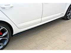 Maxton Design difuzory pod boční prahy pro Škoda Octavia RS Facelift Mk3, černý lesklý plast ABS