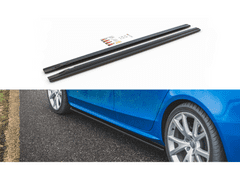 Maxton Design difuzory pod boční prahy pro Audi A4 B8 Facelift, černý lesklý plast ABS