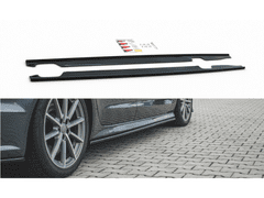 Maxton Design difuzory pod boční prahy pro Audi A6, S6 C7 FL, černý lesklý plast ABS