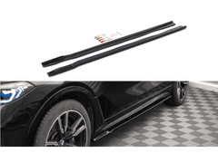 Maxton Design difuzory pod boční prahy pro BMW X7 G07, černý lesklý plast ABS