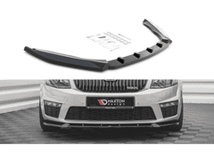Maxton Design spoiler pod přední nárazník ver.3 pro Škoda Octavia RS Mk3, černý lesklý plast ABS