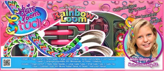 Rainbow Loom Hair Loom Studio - výrobky a náramky z gumiček