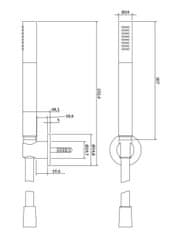 CERSANIT Sprchová souprava s bodovým držákem a ruční sprchou inverto, chrom (S951-398)