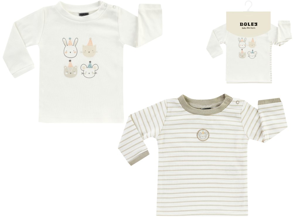 BOLEY dětský kojenecký set 2ks triček 6132100 68 bílá