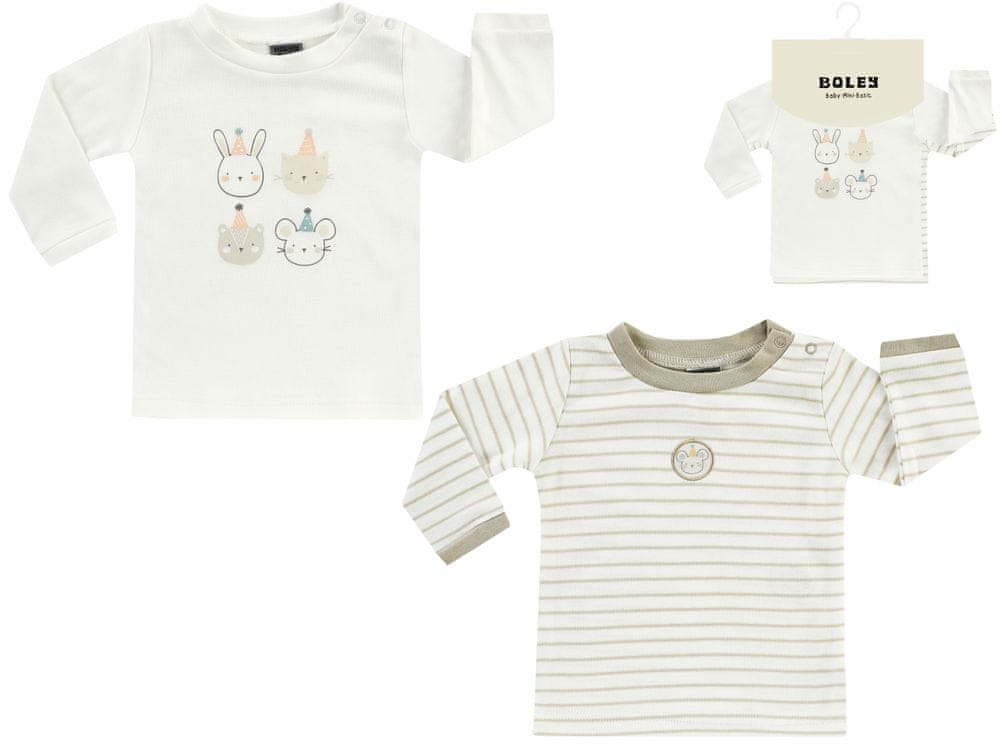 BOLEY dětský kojenecký set 2ks triček 6132100 74 bílá