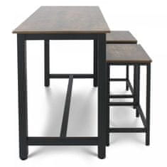 Greatstore Miadomodo Barový stůl v retro stylu + 2 stoličky