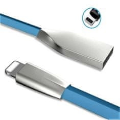 W-STAR W-star kabel USB / Lightning, silikonový, 2,4A Premium, modrá 1m, KBLTNBU1m