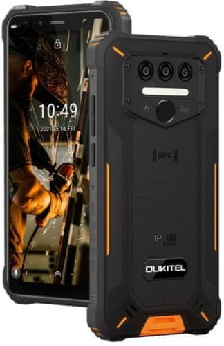 Oukitel WP9 odolný telefon IP69K IP68 vojenský standard odolnosti MIL-STD-810G vysoká kapacita baterie dlouhá výdrž trojnásobný fotoaparát NFC čtečka obličeje Bluetooth 4.2 reverzní dobíjení Gorilla Glass 3