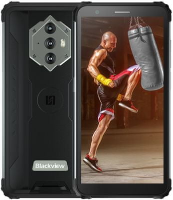 iGet Blackview GBV6600 , extra odolný a robustní telefon, vodotěsný, odolný proti prach, nárazuvzdorný, termální kamera, snímání tepla, duální fotoaparát, velký displej, rychlé nabíjení, velká kapacita baterie.