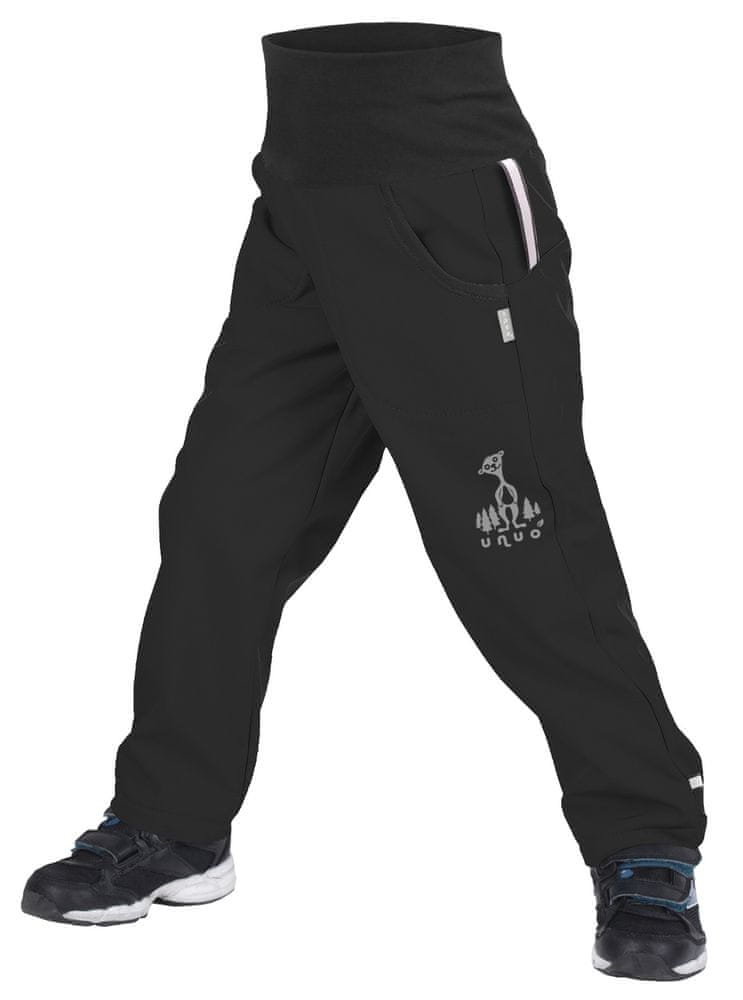 Unuo dětské softshellové kalhoty s fleecem REGULAR 122/128 černá