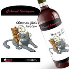 IMPAR SUBLIMACE Víno Šťastnou jízdu – kočka - Červené víno