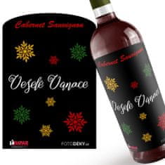 IMPAR SUBLIMACE Víno Veselé Vánoce – vločky - Červené víno
