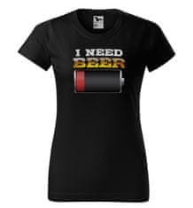 IMPAR SUBLIMACE Tričko I need beer - Velikost - L;Typ - pro ženy;Barva trička - Černá
