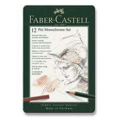 Faber-Castell Graf. tužky Faber Castell Pitt Monochrome sada plech. 12ks