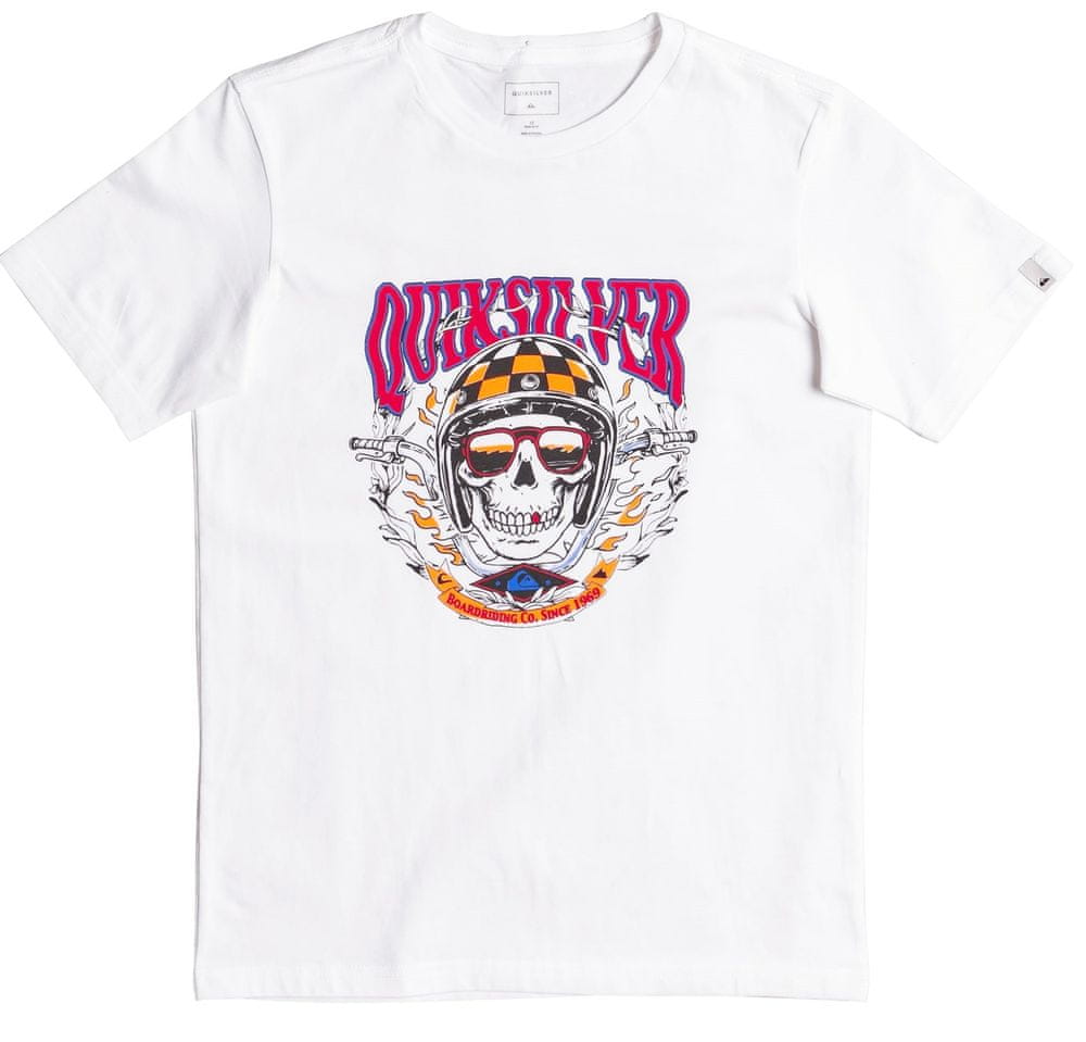 Quiksilver chlapecké tričko Biker skull ss youth EQBZT04373-WBB0 14 bílá