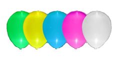 LED svíticí balónky - mix barev - 5 ks - 30 cm