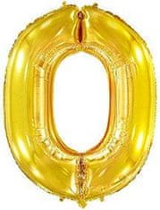 Fóliový balónek číslice 0 - zlatá - gold - 102cm