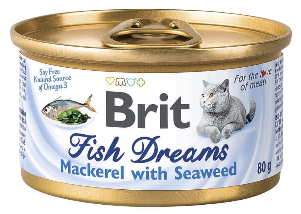 Brit Fish Dreams Mackerel & Seaweed 24x80g