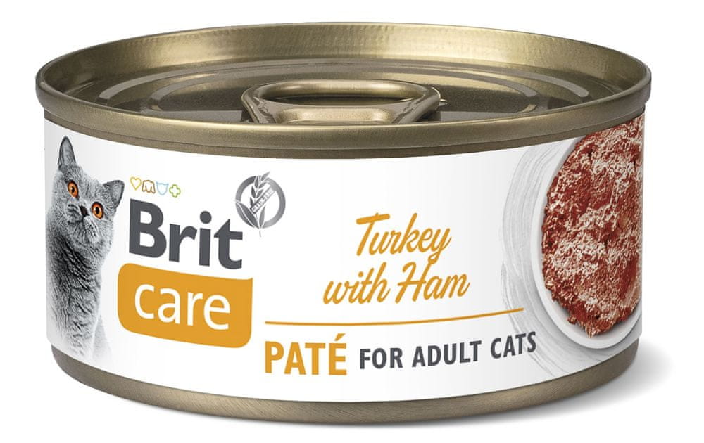 Brit Care Cat Turkey Paté with Ham 24x70 g