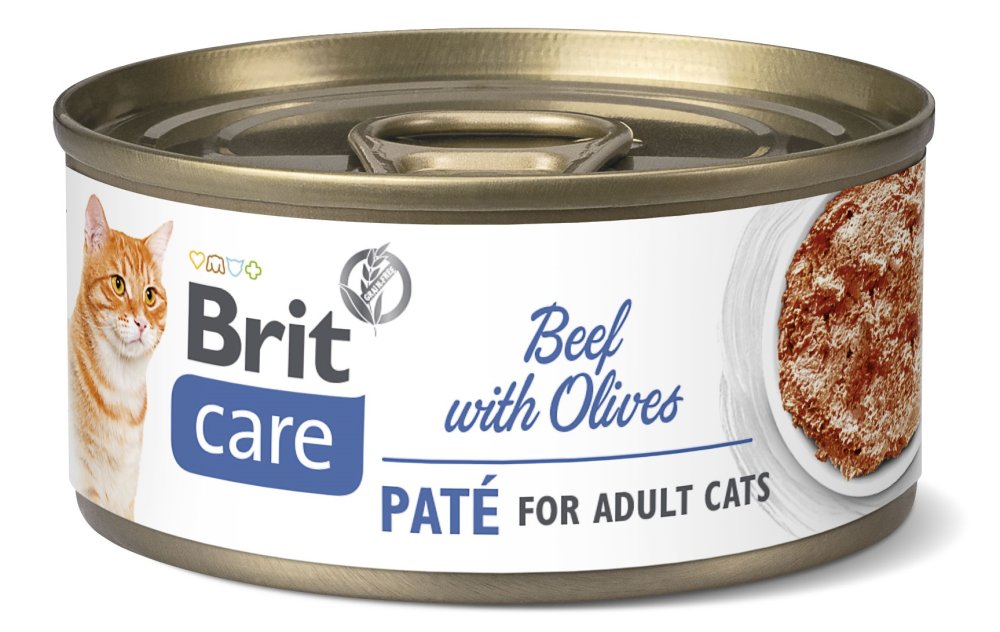 Brit Care Cat Beef Paté with Olives 24x70 g