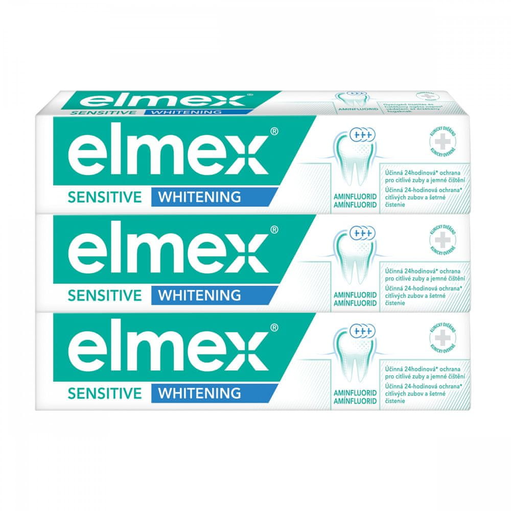 Levně Elmex Zubní pasta Sensitive Whitening 3x 75 ml