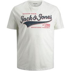 Jack&Jones Plus Pánské triko JJELOGO Slim Fit 12193090 Cloud Dancer (Velikost 3XL)