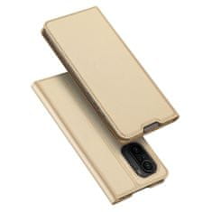 Dux Ducis Skin Pro knížkové kožené pouzdro na Xiaomi Redmi K40 / Poco F3, zlaté
