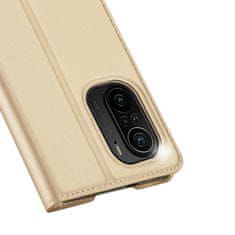 Dux Ducis Skin Pro knížkové kožené pouzdro na Xiaomi Redmi K40 / Poco F3, zlaté
