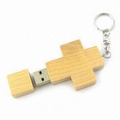CTRL+C Dřevěný USB KŘÍŽ JAVOR, 16 GB, USB 2.0