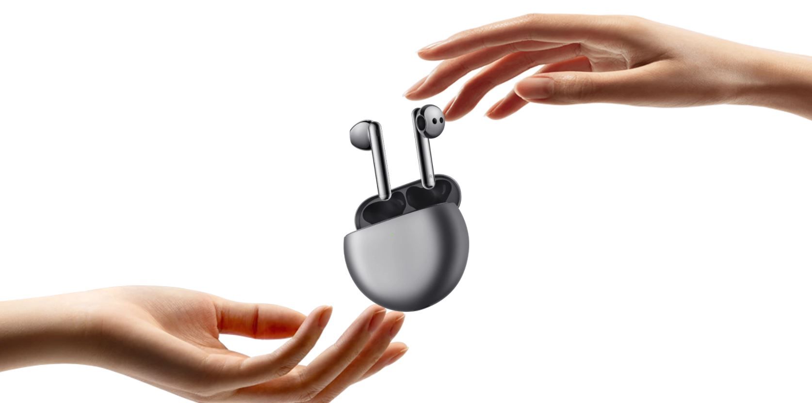  krásná přenosná sluchátka huawei freebuds 4 nabíjecí box Bluetooth anc aktivní potlačení hluků ipx4 odolnost vodě mikrofon špičkový zvuk výkonné měniče stylový design pohodlná v uších ergonomicky tvarovaná lehounké provedení pecky do uší podpora hlasových asistentů ovládání mobilní aplikací