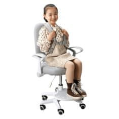 KONDELA Dětská židle s podnožkou a šlemi Anais - šedá/bílá