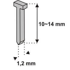Dedra Hřebíky do sešívačky, tvar T, 10x1,2mm, 1000ks - 11Z310