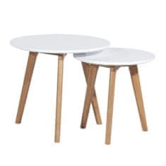 KONDELA Konferenční stolek (2 ks) Malto New - bílá / buk