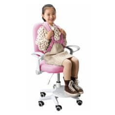 KONDELA Dětská židle s podnožkou a šlemi Anais - růžová/bílá