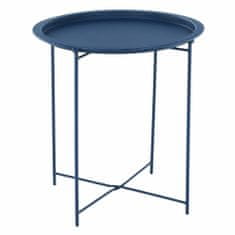 KONDELA Příruční stolek s odnímatelným tácem Render - tmavě modrá