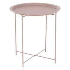 KONDELA Příruční stolek s odnímatelným tácem Render - nude růžová