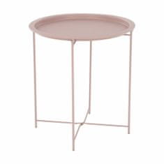 KONDELA Příruční stolek s odnímatelným tácem Render - nude růžová