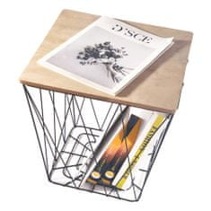 KONDELA Příruční stolek Azuro - přírodní/černá