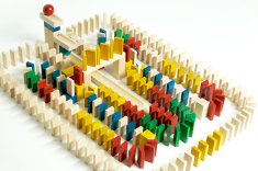 Ekotoys EkoToys Dřevěné domino barevné 830 ks