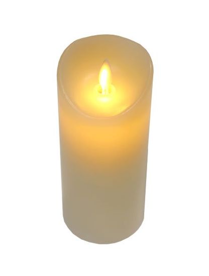 LED svíčka z vosku7,5 x 17,5 cm, bílá, plápolá, na 3AAA