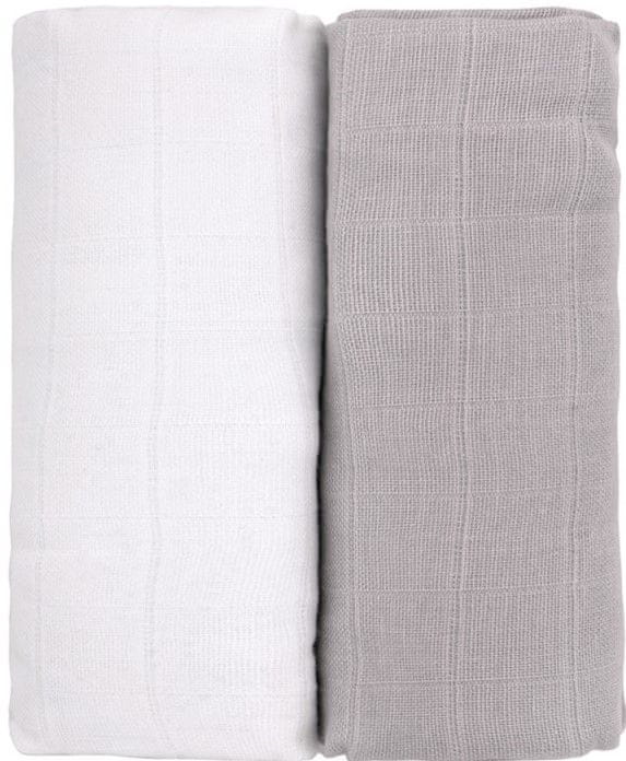 T-Tomi Látkové TETRA osušky, white + grey / bílá + šedá