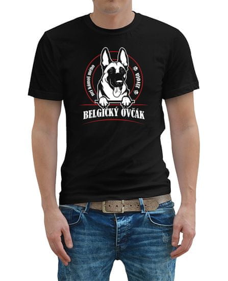 STRIKER Pánské tričko Belgický ovčák Barva: Černá, Velikost: S