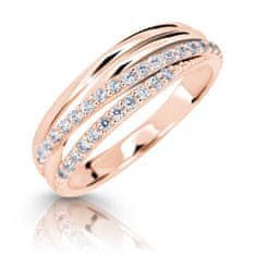 Cutie Jewellery Třpytivý prsten z růžového zlata Z6716-3352-10-X-4 (Obvod 48 mm)
