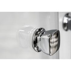 Besco Sprchové dveře DUO SLIDE 195 cm Chrom/Leštěný hliník (ALU) Univerzální Levé / Pravé Čiré bezpečnostní sklo - 6 mm 130 cm